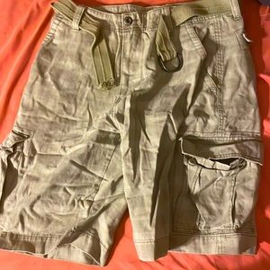 Hiking shorts with large pockets including a Adjustable belt